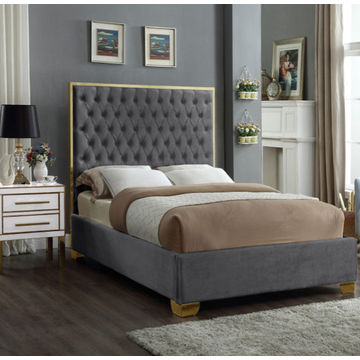 Lucasta Sleigh Bed King -Grey