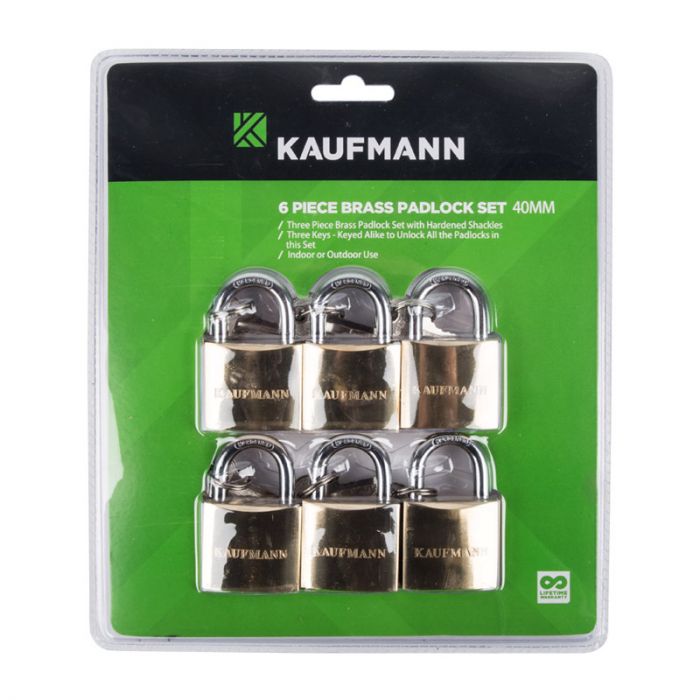 Kaufmann - 6 Piece 50mm Brass Lock Set