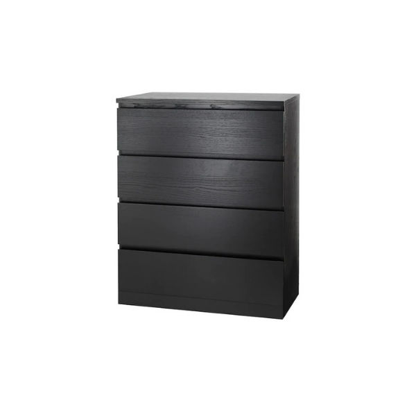 MALM Chest of 4 drawers, Black-brown, 80x100cm