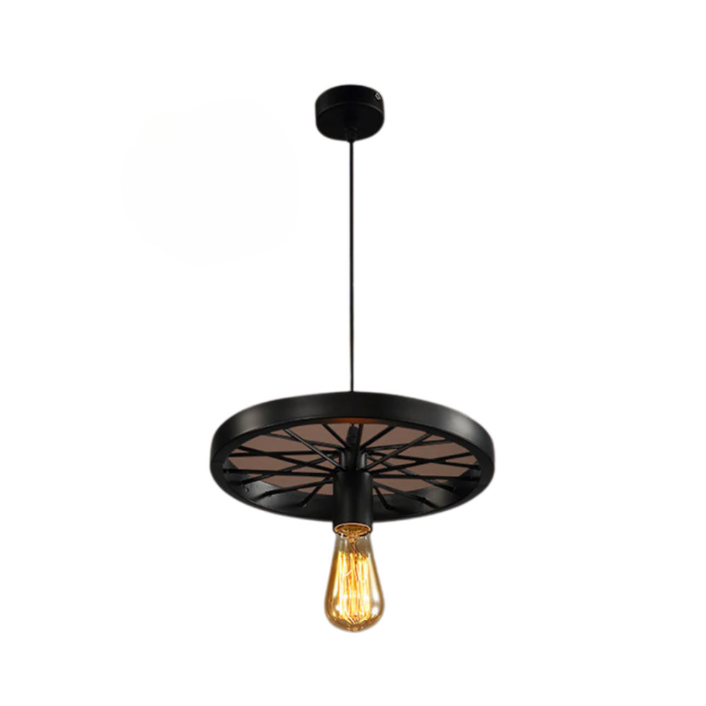 Pendant Light with Iron Wheel