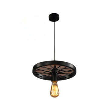 Pendant Light with Iron Wheel