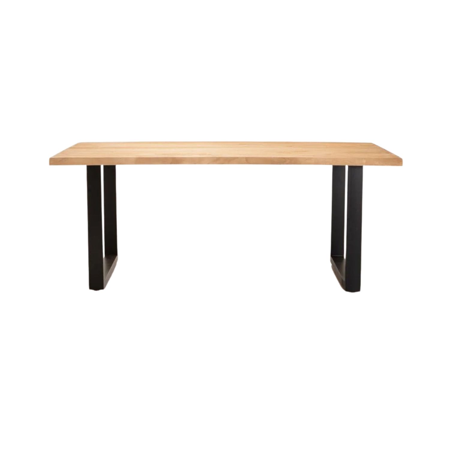 240 x 100 cm Solid Mango Wood Dining Table with Metal Legs - Light Oak (8-10 Seater)