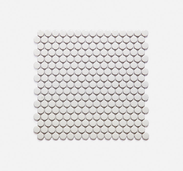 Mosaic Porcelain - White Penny Round - 309x315 (per sheet)