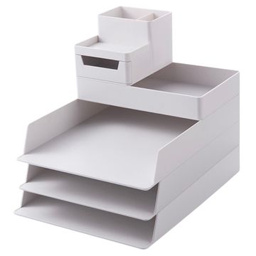 Stackable Desk Filing Tray Stationery Organizer 5Pcs Set