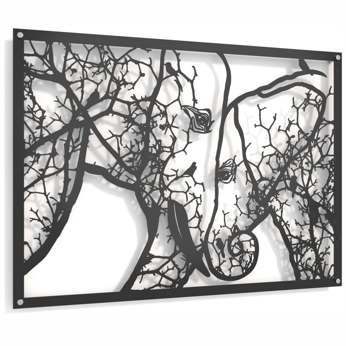 Mothers Warmth - Raised Metal Elephant Wall Art - 80 x 120 cm