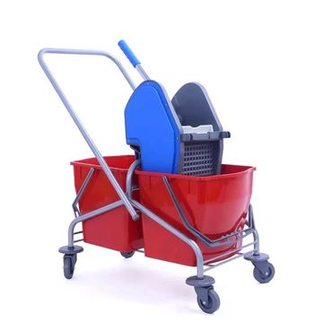 Double Buckets (25L x 2) Mop Wringer Trolley