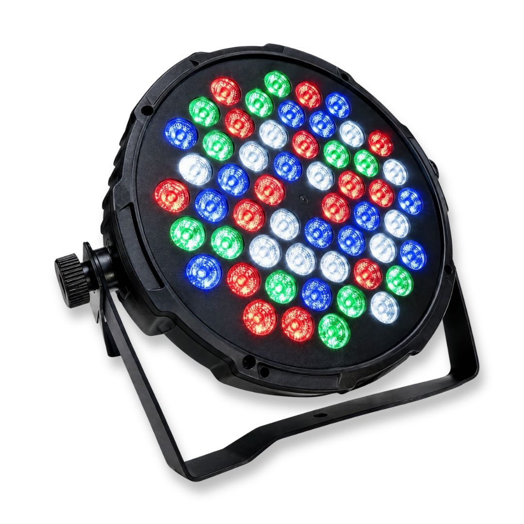 54 LED RGBW Slim Flat PAR Can Stage Light DMX512, Sound Active, 7CH