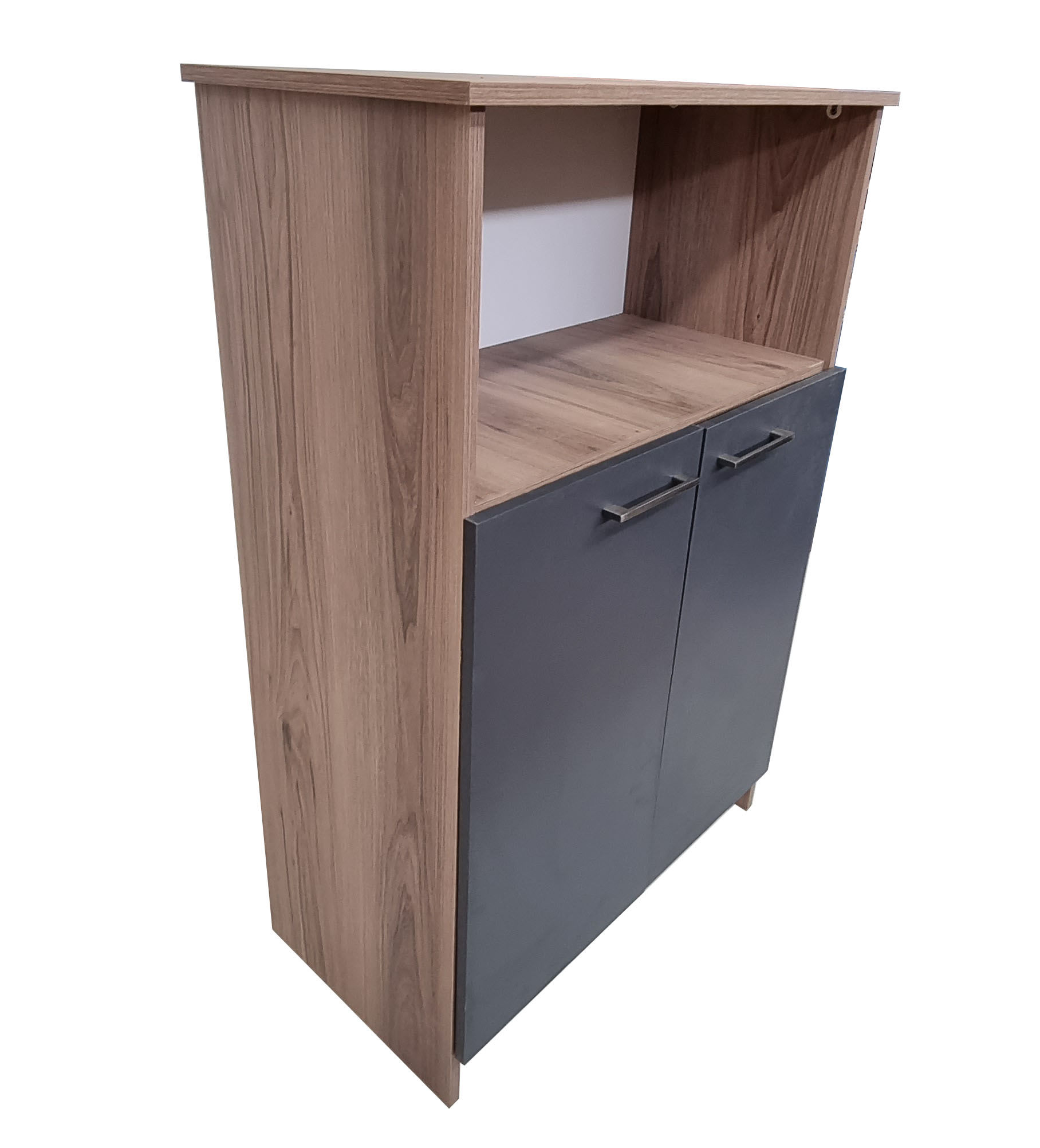 Oxford 3 Shelf,2 Door Book/Filing Cabinet 80cm - Sahara & Storm Grey