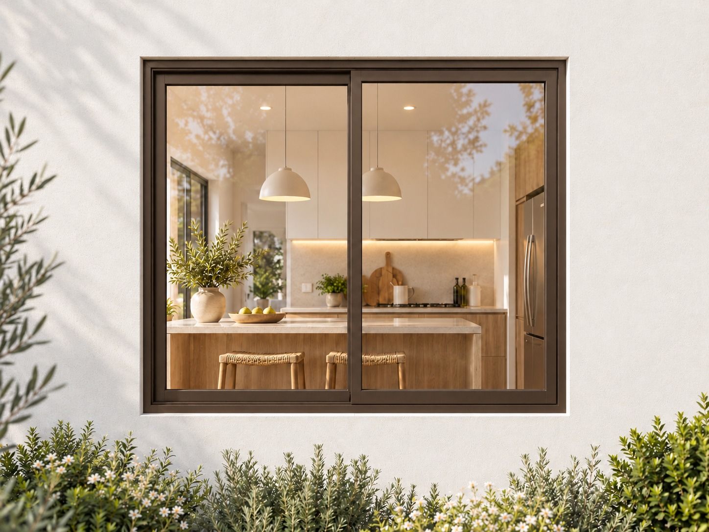 Kenzo Aluminium Sliding Window - Bronze, 900 900 mm, Two Sliding Panels