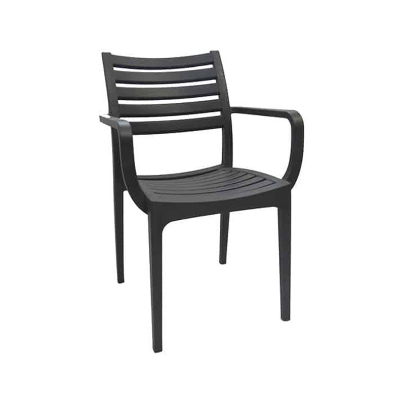 Vividitto - Rimini Cafe Chair With Arms - Charcoal