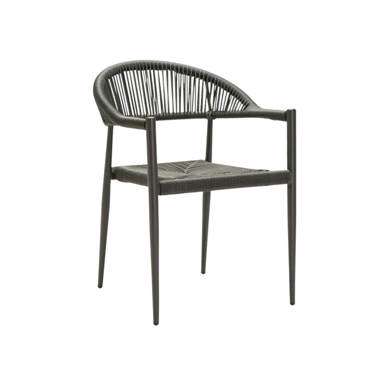Woven Rattan Outdoor Chair - Dark Grey