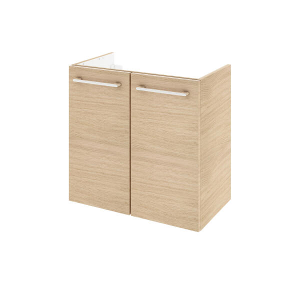 Single basin cabinet pack 2 door SENSEA Remix natural oak 60x73x33cm