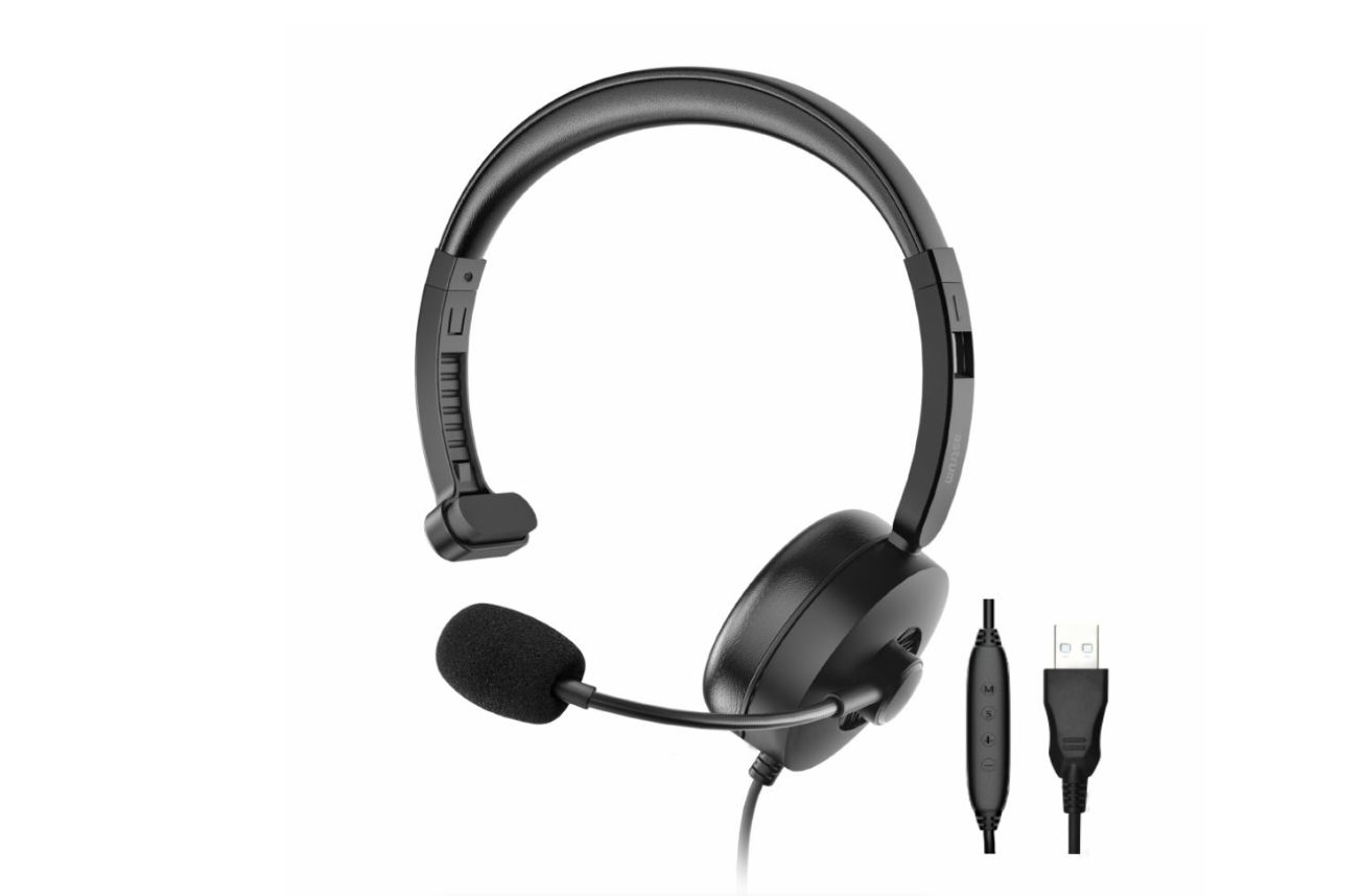 USB Headset with Mic, One Sided