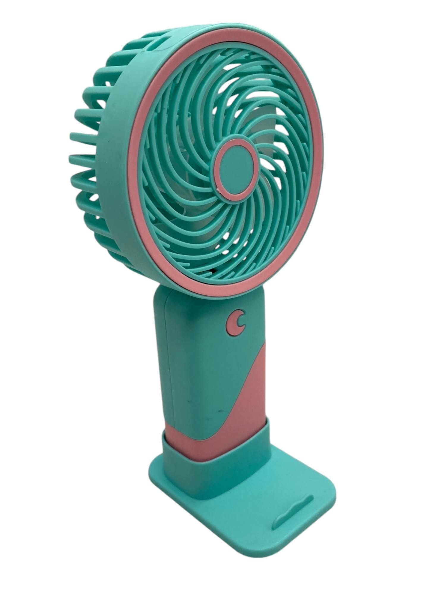Rechargeable USB Mini Fan with Phone Stand - Blue