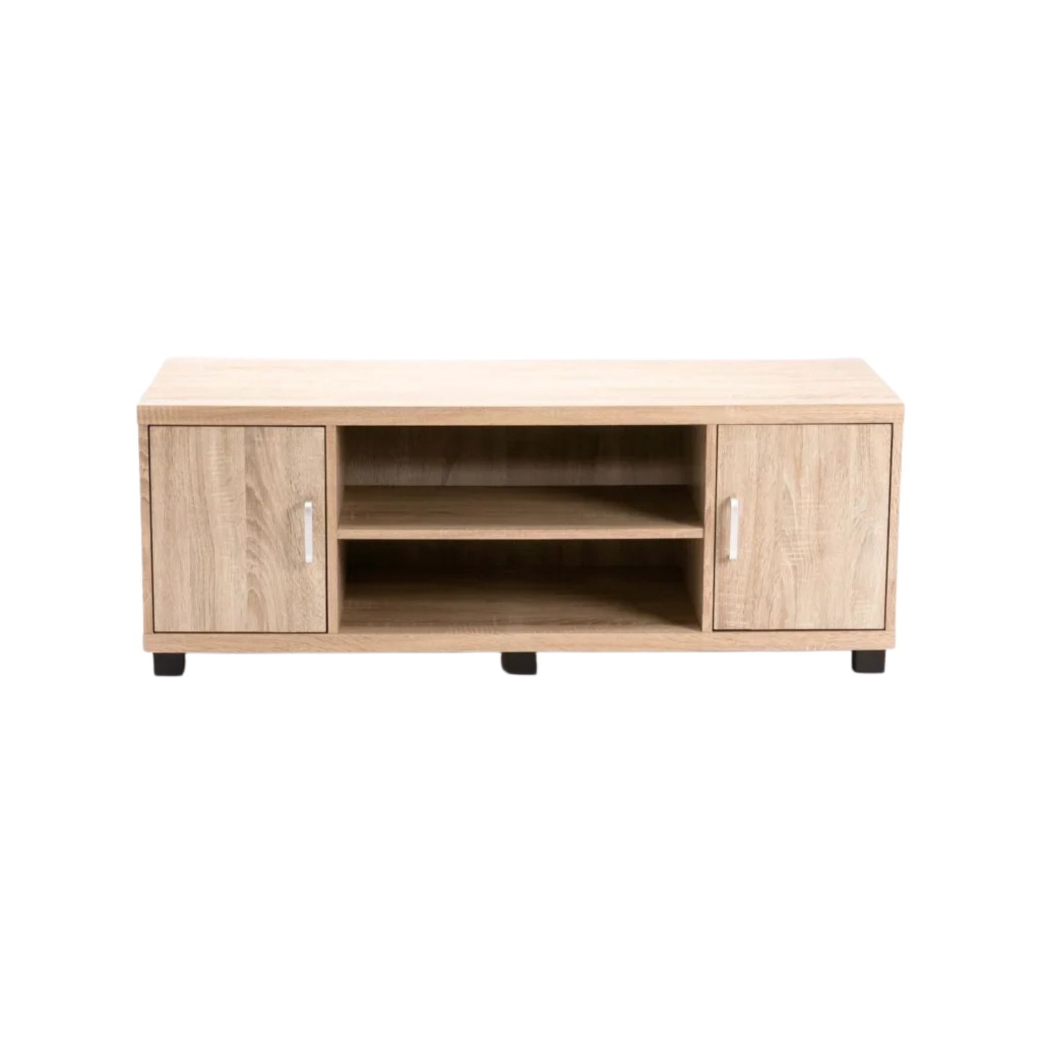 2-Door Modern TV Stand With Storage - Light Oak