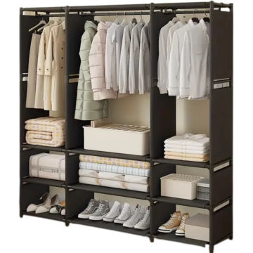 Nu Dekor - Triple Wardrobe Pipe Storage Rack - Black
