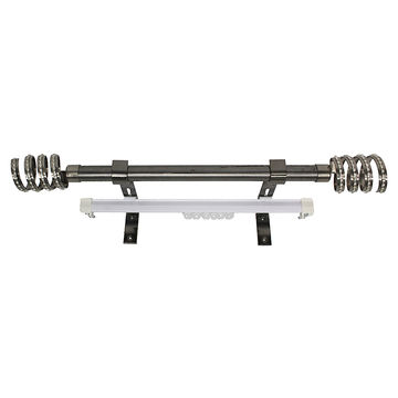 Matoc 25mm Pole and Single Rail Kit - Twinkle Finials - Black Nickel - 2.5m