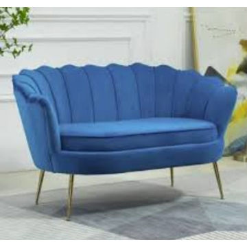 IG Furn- Blue  Velvet Tulip Sofa