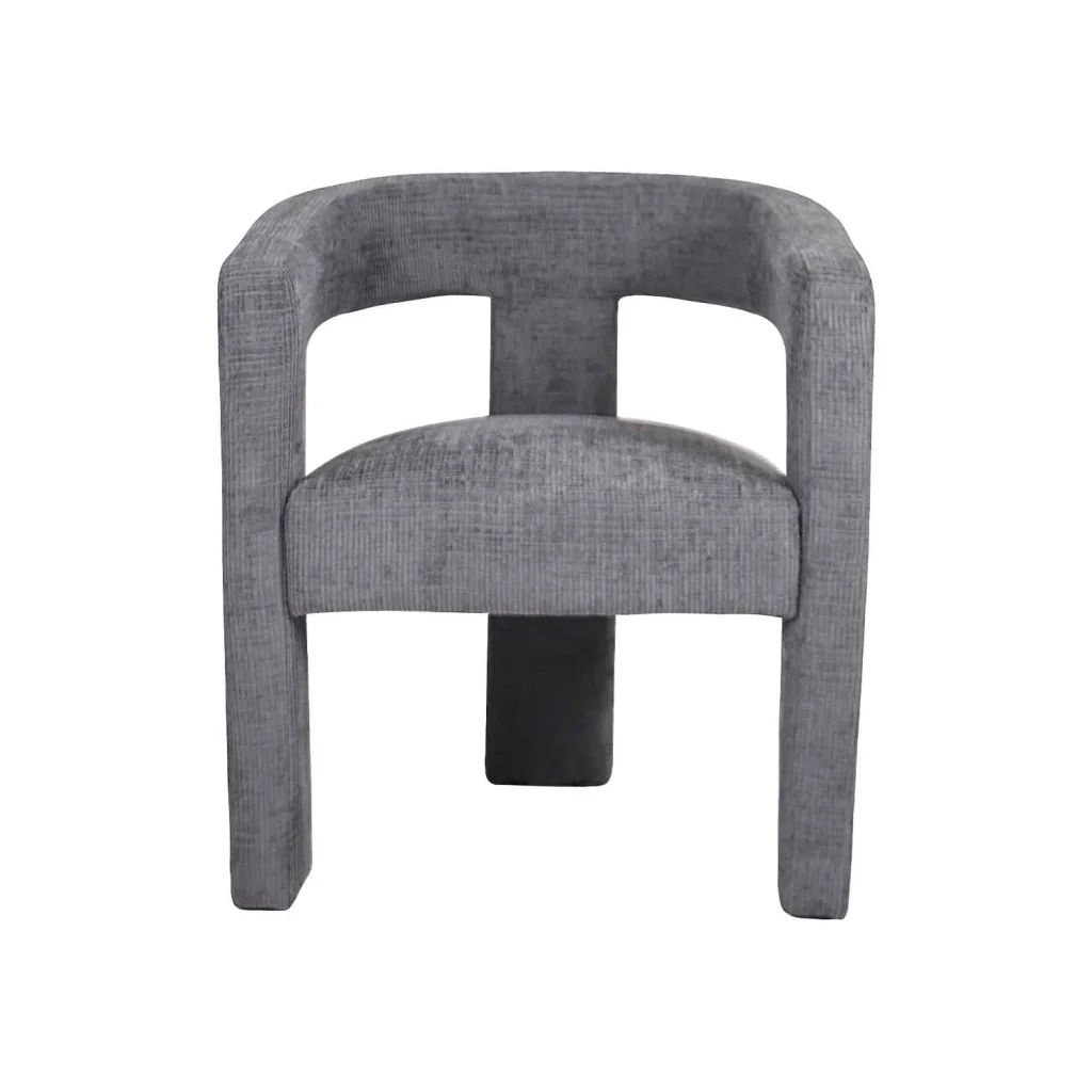 Sage Fabric Dining Chair – Upholstered Seat with Black Metal Legs