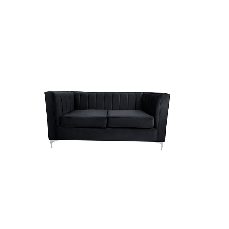 Oxford Two Seater Stripe Velvet- Black