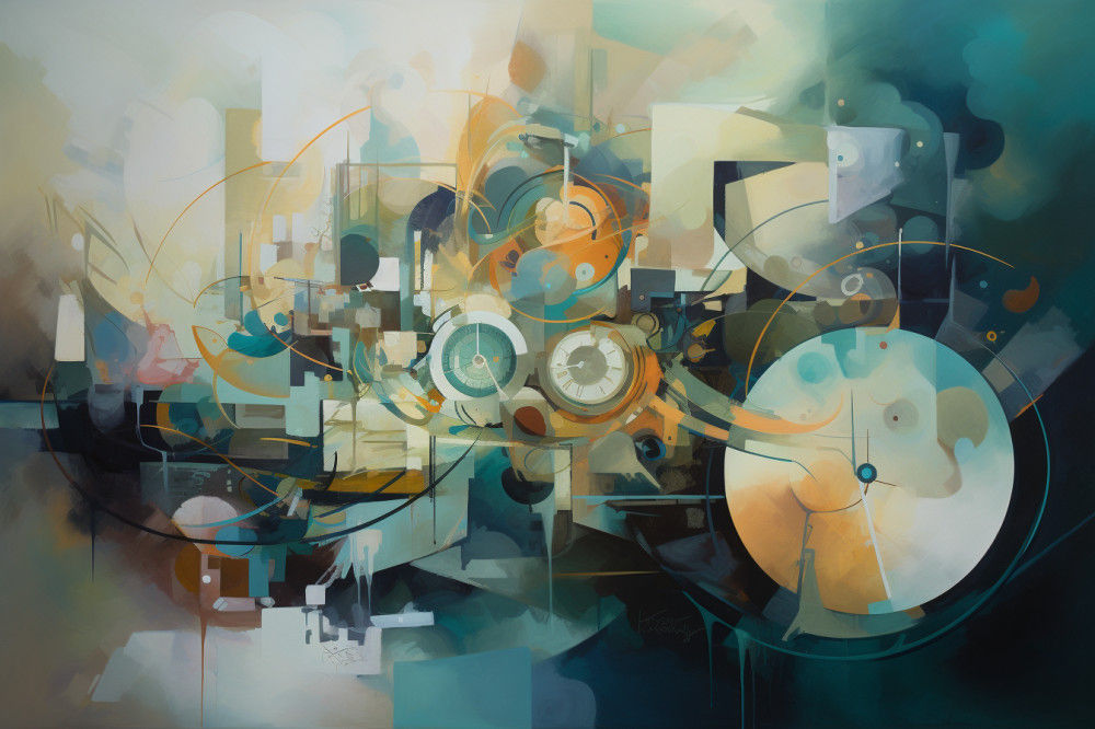 Canvas Wall Art - Swirling Shapes and Dreamy Colors - A1032 - [120 x 80 cm]