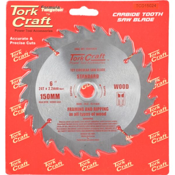 Blade Tct 150 X 24T 20/16 General Purpose Rip Wood