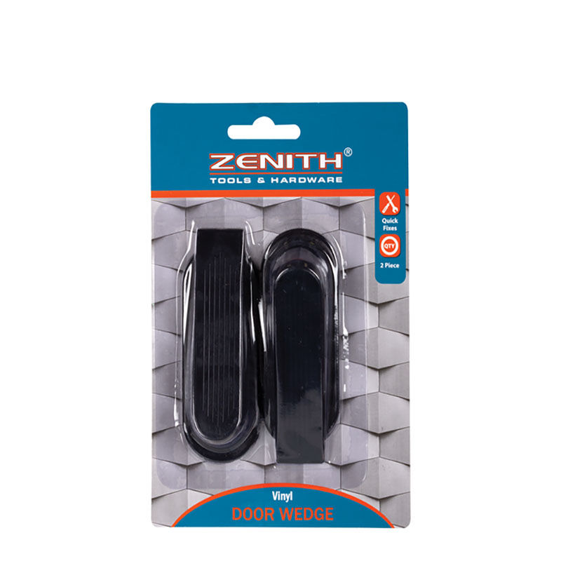 Door Wedge - Slanted - Vinyl - Black - 2 Pieces - 3 Pack