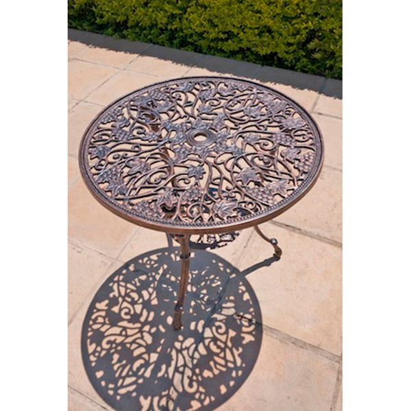 Ageless & Beautiful! Cast Aluminium Patio Table / Garden Table / Outdoor Table - Grape (62cm Diameter)