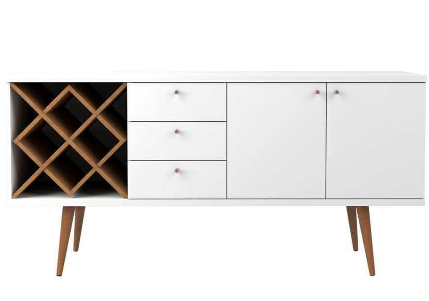 Liv Sideboard With Wine Rack -White/Natural