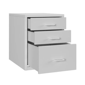Steel Desk Organizer 3 Drawer Desktop Storage Cabinet - White