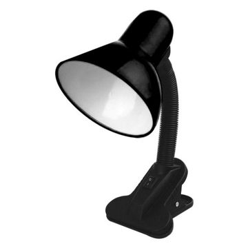 230VAC 40W Max E27 Black Desk Lamp C/W Clamp