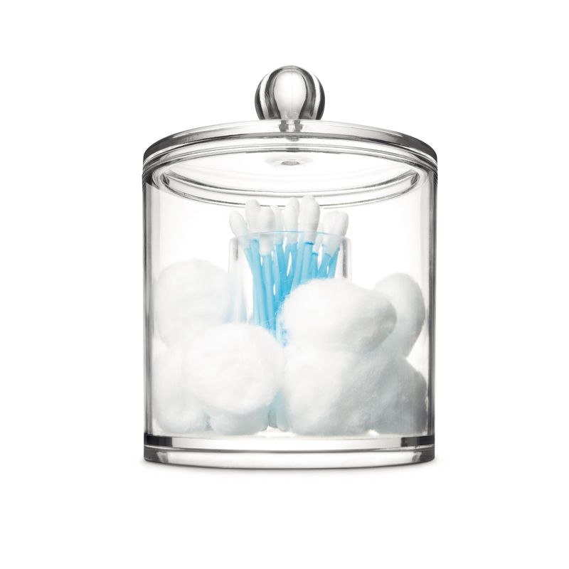 Round Acrylic Organizer Cotton and Earbud Holder