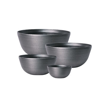Pots ul/weight Bowl Set 31 Low Bowl design BrushedSteel