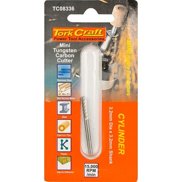 Mini Tungsten Carb. Cutter 3.2Mm Cyl. 3.2Mm Shank