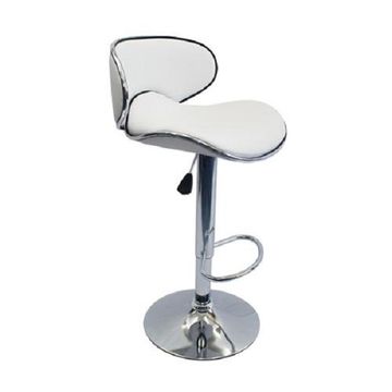 White Modern Sports Barstool with gear lift and swivel function