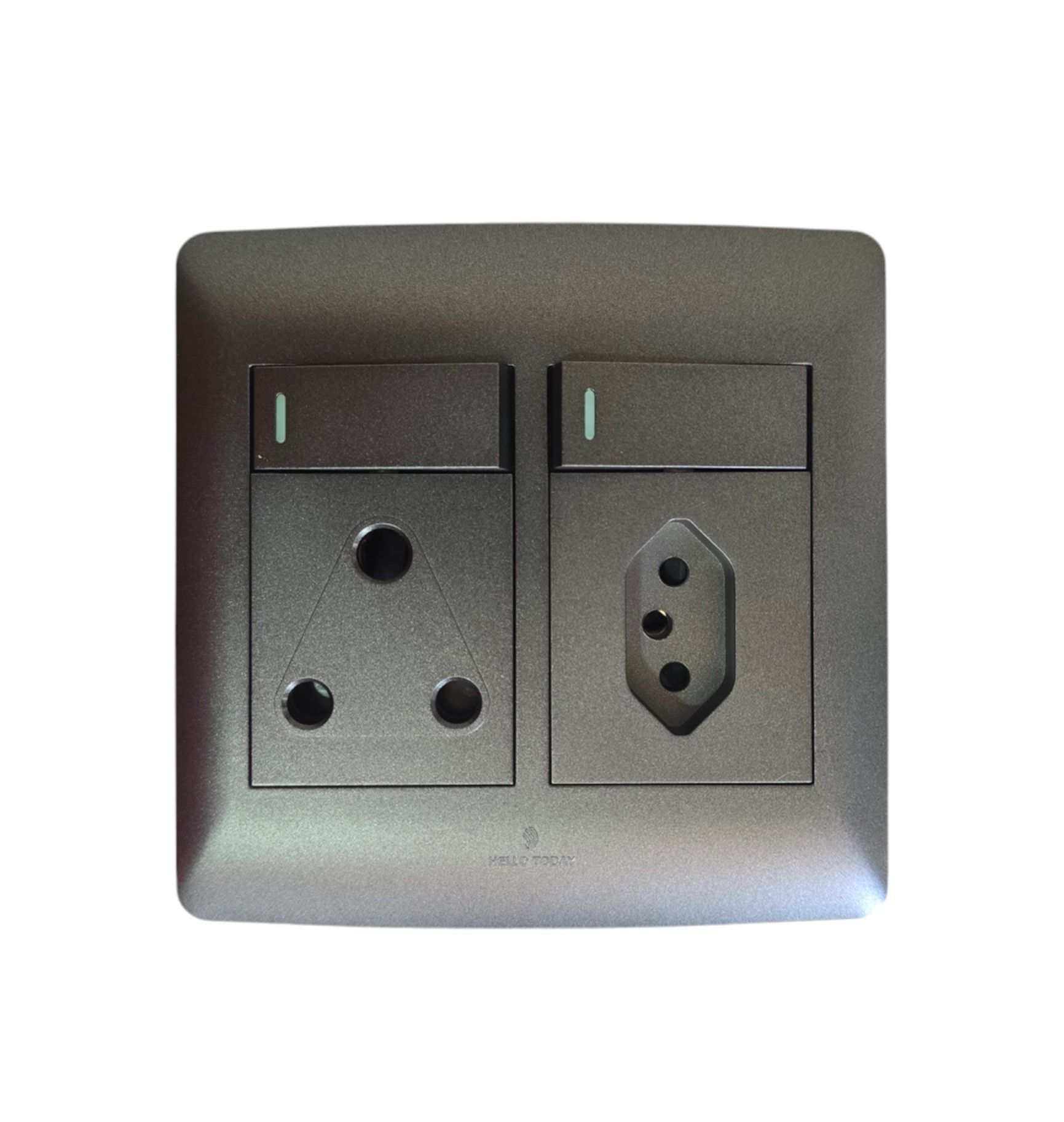 HT Double Plug Socket 4x4 Black 1xSA 1xEuro 16A 220V