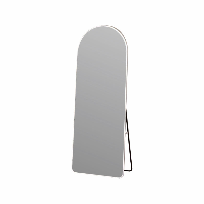 965AW White Aluminium Framed Arched 168*62cm Wall or Freestanding Glass Mirror