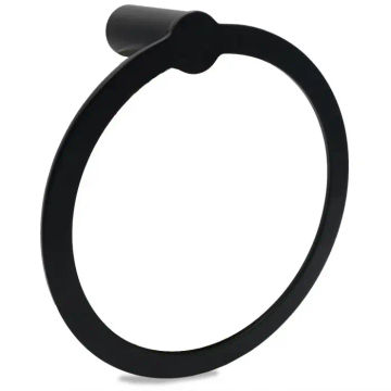 Woodly Towel Ring, Black, Aluminium