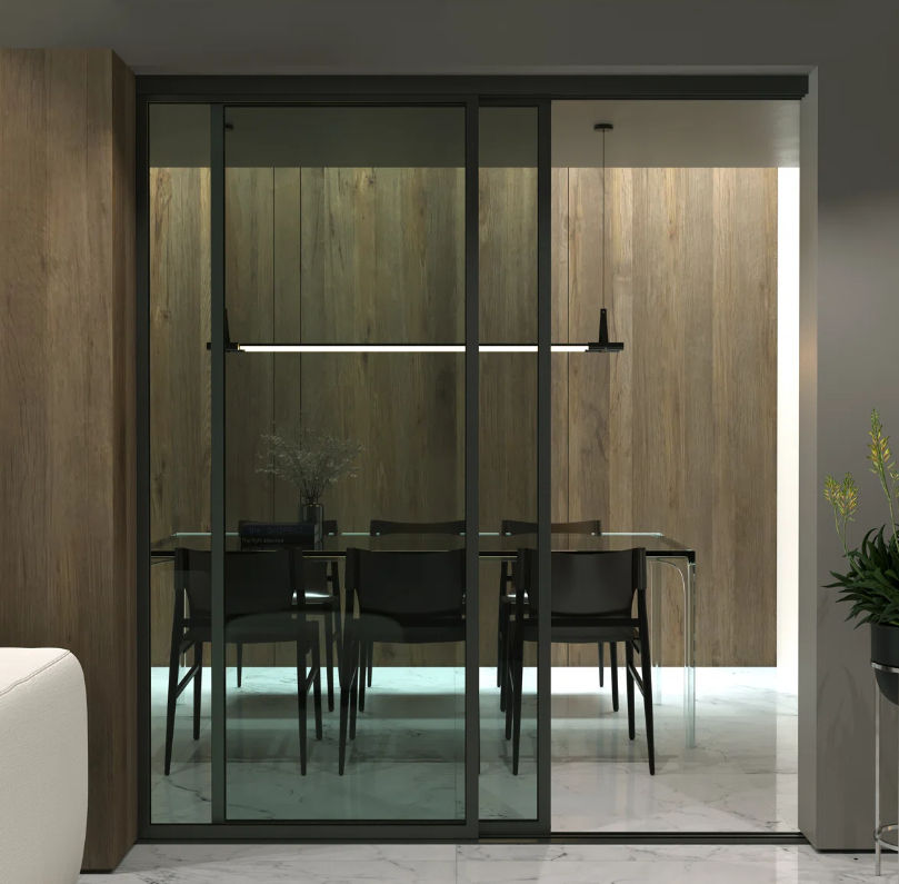 GreenLine Interiors Aluminium 1 Panel Sliding Door Black W2700 x H210mm