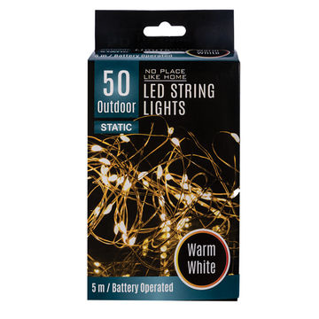 String Lights - Outdoor - Warm White - 5 m - 50 LED - 10 Pack
