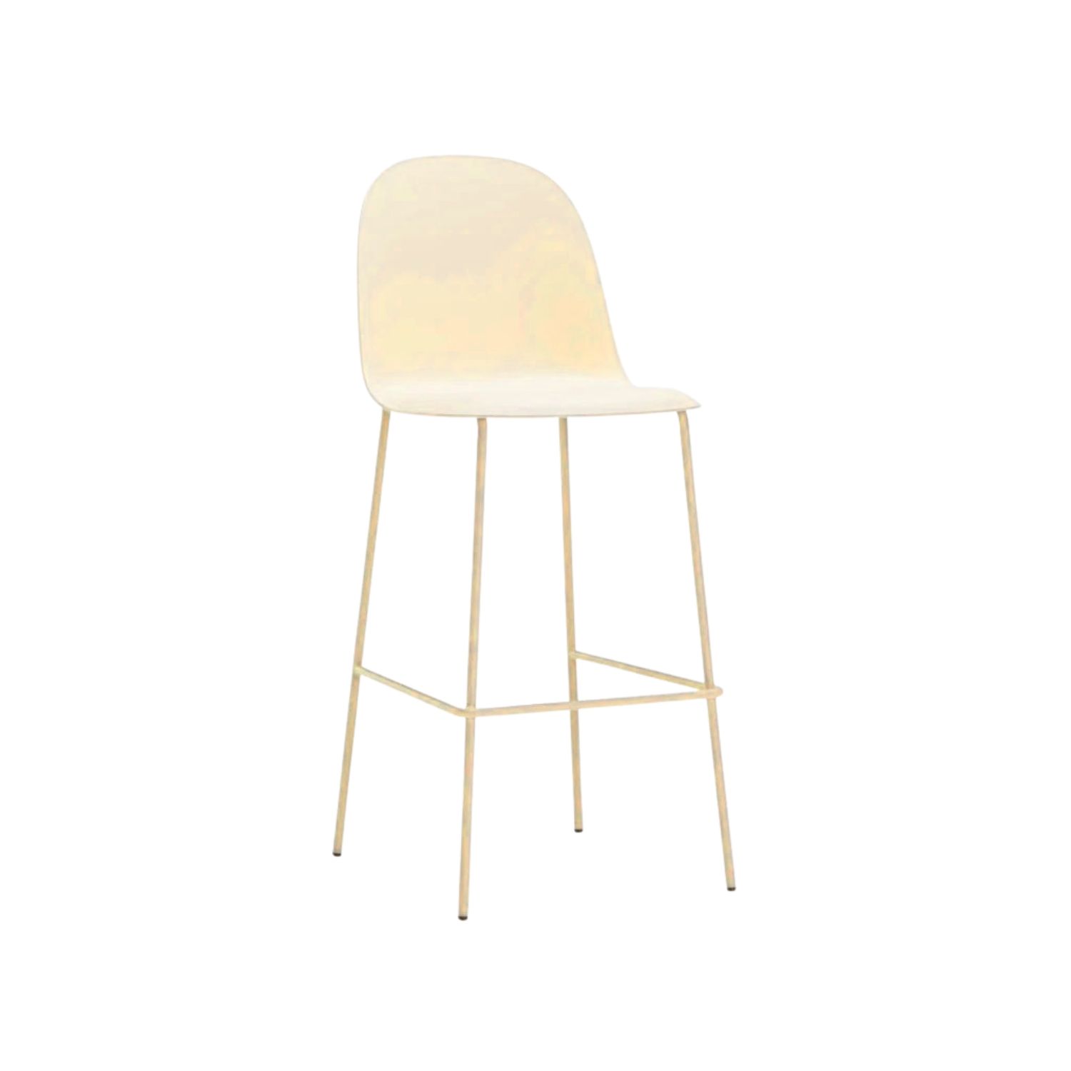 Modern Polypropylene Bar Stool - Latte