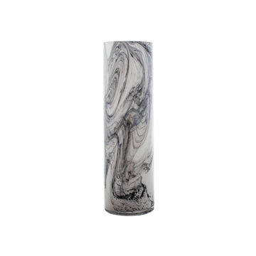 Glass Cylinder Marble Vase 12X40Cm