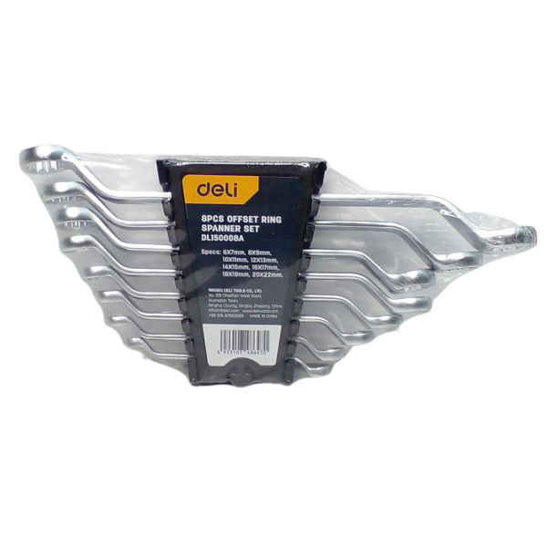 8-Piece Offset Ring Spanner Set - 6-22mm