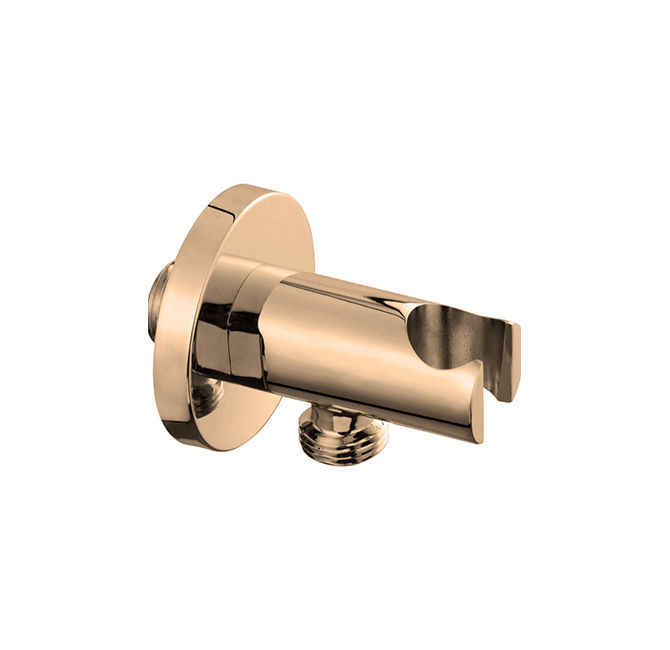 Devario Premio Shower Outlet Elbow With Holder Round Brass -Rose Gold