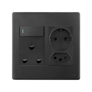 SYNERJI S/S DECO 4X4 SNG+EURO+SCHUKO - matt-black