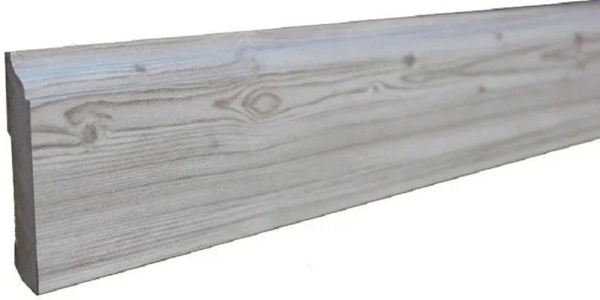 Skirting White Pine Oak MDF Wrapped 80mm x 14mm x 2400mm