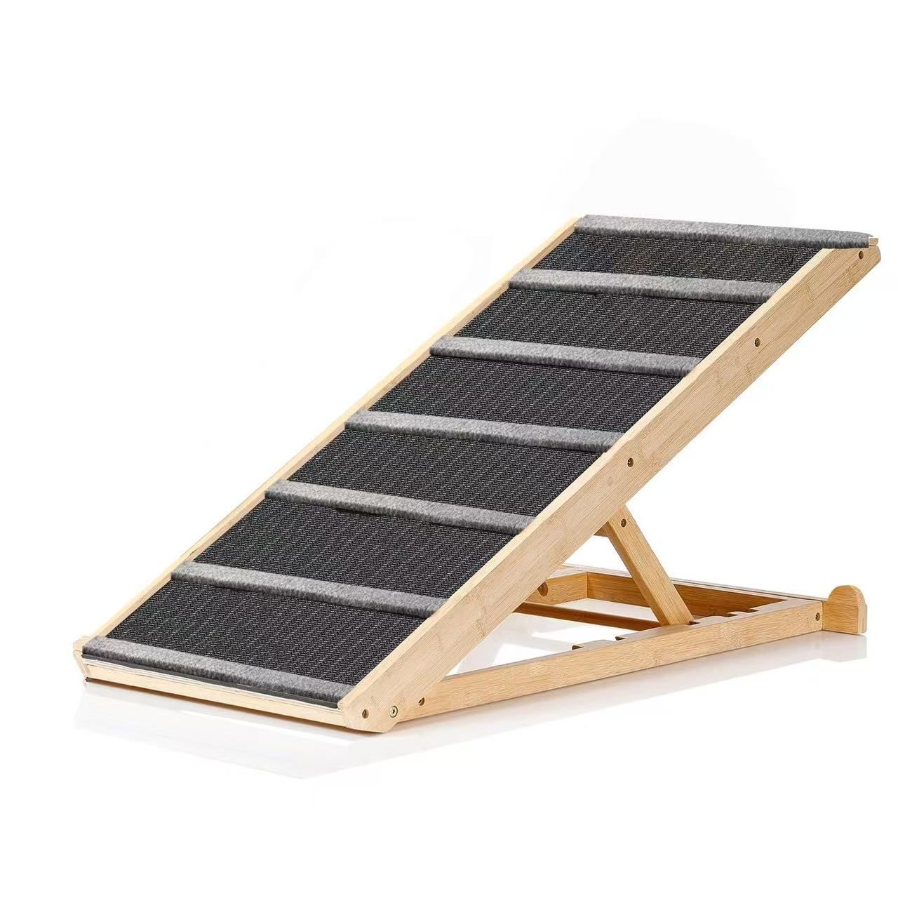 Adjustable Foldable Bamboo Pet Ladder Dog Ramp