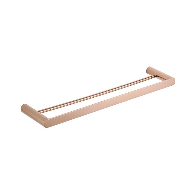 Devario Premio Double Towel Rail Round -Rose Gold