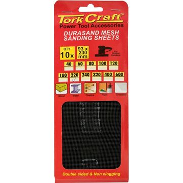 Durasand Mesh Sanding Sheet 220Grit 93x230mm 10 Piece - 10 Pack