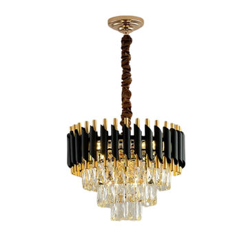 Luxury Crystal Chandelier - Black & Gold